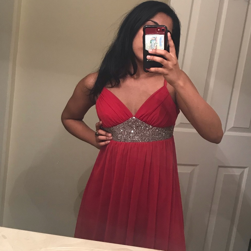 Red cocktail dress